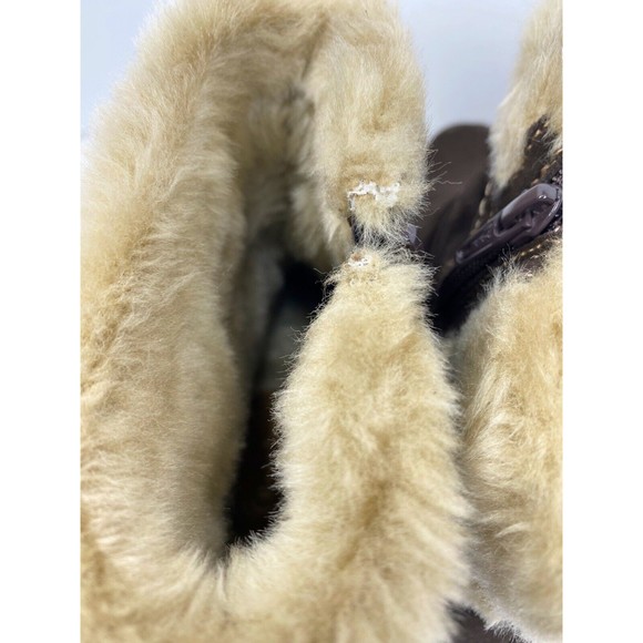 Bare Traps Lauree Boots 8M Brown Suede with Faux Fur Lining Zip Side - Picture 8 of 13